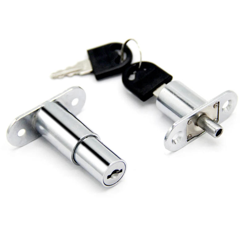 Description Picture 2 of itemHome Sliding Door Closet Showcase Furniture Cylinder Head Plunger Push Lock Fixing Clasp With Keys Furniture Hardware