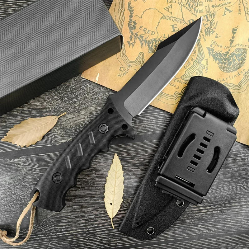 Description Picture 5 of itemFull Tang Tactical Fixed Blade Knife 8Cr13Mov Steel Blade G10 Handle with Kydex Sheath Ourdoor Military Combat Knives