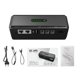 DC UPS Battery Backup 10400mAh 5V 9V 12V 1A 15V 24V 0.6A Output Uninterruptible Power Supply Type-c UPS Battery Backup EU Plug