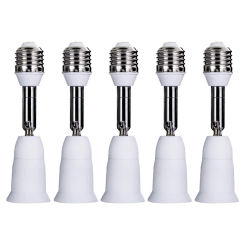 E27 to E27 Flexible Extend Extension Base LED Light Lamp Adapter Converter Socket Standard Bulbs Lighting Accessories White