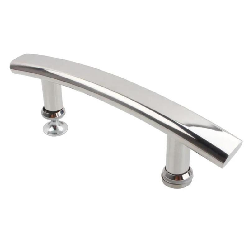 Description Picture 3 of item100% New Shower Door Handle Armrest 304 Stainless Steel Flat Tube Glass Sliding Door Handle Hole Distance 145mm