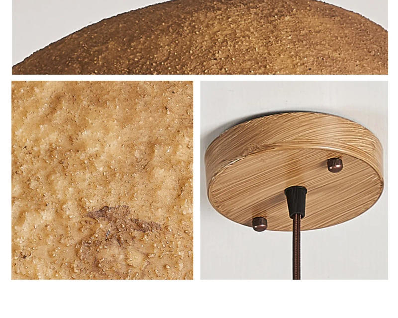 Description Picture 5 of itemWabi-Sabi Led Pendant Lights Japanese Bread Resin Hanging Lamp Dining Room Home Decor Coffee Loft Creative Luminaire Suspendu