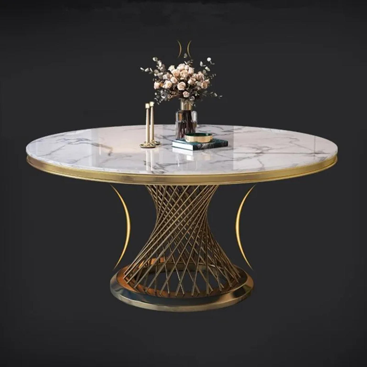 Description Picture 3 of itemFashion Nordic Styles Living Room Furniture Round Dinner Table Metal Cylinder Coffee Desk For Home Balcony Restaurant Decor