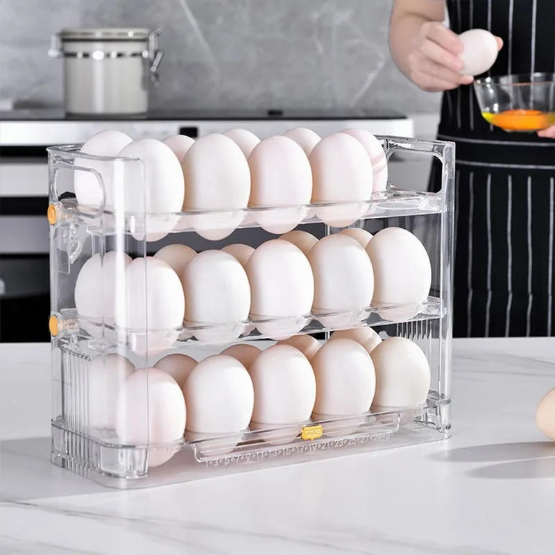 Description Picture 6 of itemNew Egg Storage Box Refrigerator Organizer Food Containers Egg Fresh-keeping Case Holder Tray Dispenser Kitchen Storage Boxes