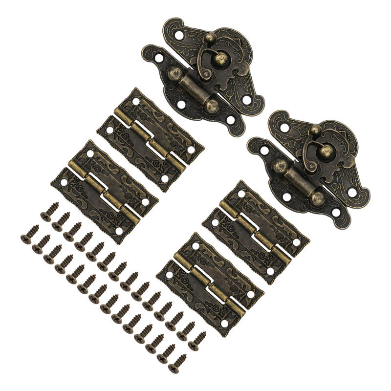 Description Picture 2 of itemHigh Quality Home Office Shop Locking Hasps Hinges Cabinet Hinge Easy To Install Hardware Vintage Design