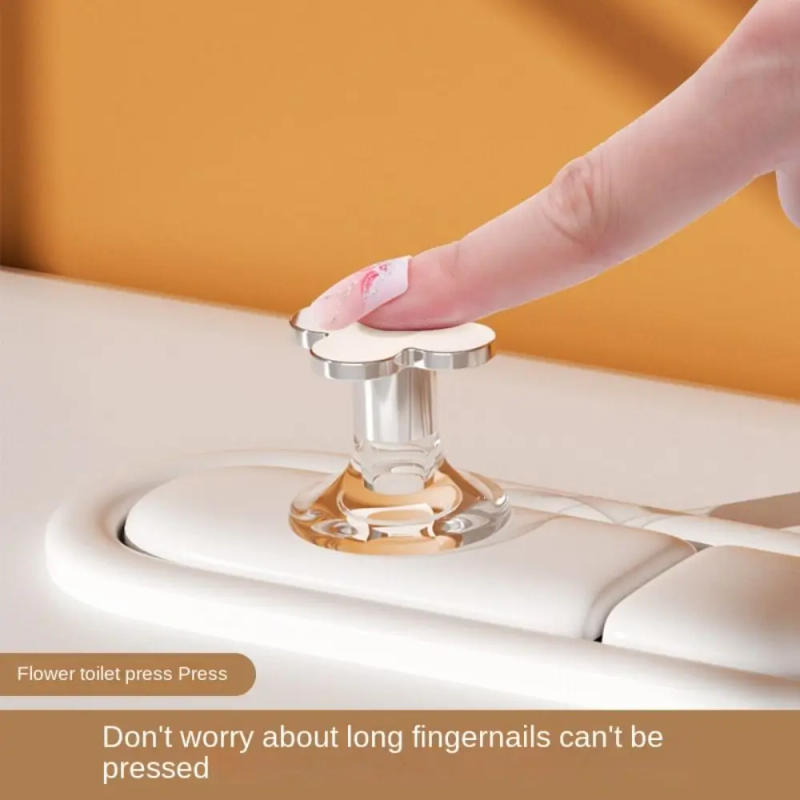 Description Picture 4 of itemPlastic Flower Shaped Toilet Tank Button Drawer Handle Universal Toilet Flush Button Labor-saving Toilet Lid Lifter Toilet