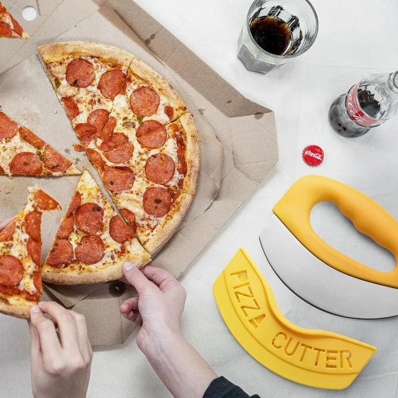 Description Picture 5 of item1PC Stainless Steel Pizza Cutter with Protective Cover Pizza Cutter Multi-Purpose Cutter Pizza Accessories Kitchen Accessories