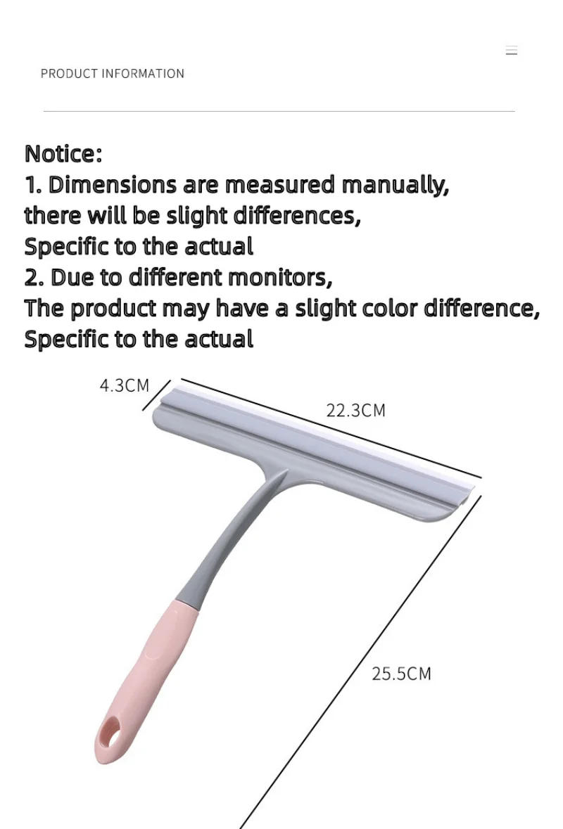 Description Picture 4 of itemWindow Glass Wiper with Silicone Blade Mirror Cleaner Holder Hook Car Glass Shower Squeegee Household Cleaning Bathroom Scraper