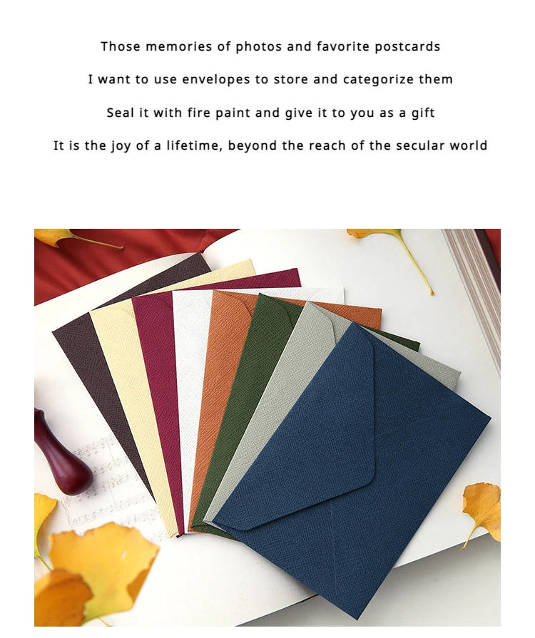 Description Picture 3 of itemNew 10pcs/pack  Retro Hemp Texture Western Envelopes for Wedding Party Invitation Greeting Cards Gift Envelopes Customized