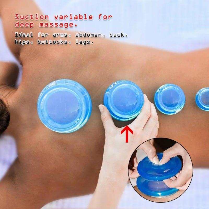 Description Picture 3 of itemSilicone Vacuum Cupping Set Massage Body Cups Back Gua Sha Ventosas Suction Cup Anti-Cellulite Skin Lift Physiotherapy Jars Slim