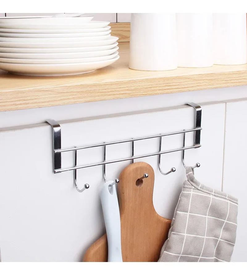 Description Picture 3 of itemMultifunctional Kitchen Wrought Iron Hook Multi-row Cabinet Storage Rack Six-row Hook Wardrobe 6 Hook Finishing Rack
