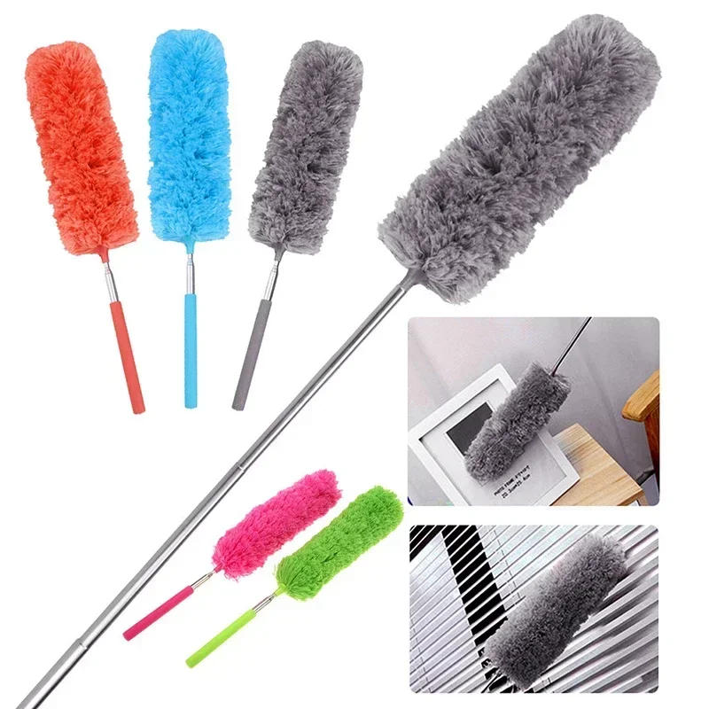 Description Picture 2 of itemElectrostatic Dust Duster Telescopic Flexible Stainless Steel Household Feather Duster Cleaning Tool Microfiber Dust Brush
