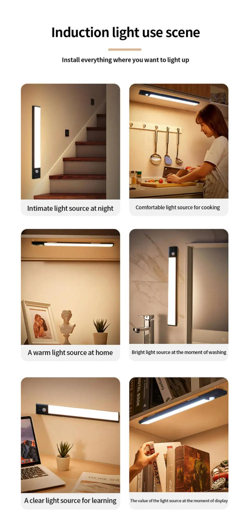 Description Picture 5 of itemNight Light Led Light Under Cabinet Light Motion Sensor Night Light Closet Light Cabinet Kitchen Lighting Magnetic Night Light