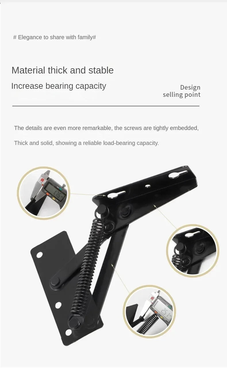 Description Picture 6 of itemGSTARAM Multi Functional Storage Box Flip Storage Hardware Bed Box Hinge Sofa Split Spring Hinge Accessories