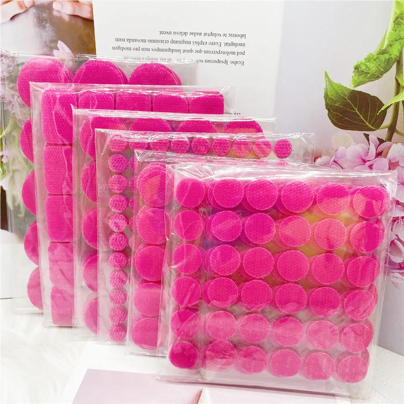 Description Picture 2 of itemSticker  Rose Red Round Dots Sticker Strong Self Adhesive Fastener Tape 10/15/20/25/30mm Nylon Hooks and Loops Adhesive Fastener