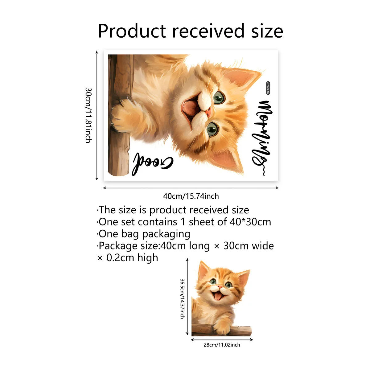 Description Picture 2 of itemCute Cat Wall Stickers Living Room Cupboard Glass Window Decoration Wallpaper Bathroom Toilet Mural Home Decor Kitten Decals