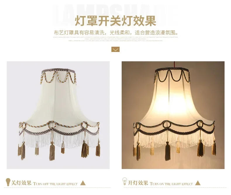 Description Picture 6 of itemEuropean-style beige silk fabric floor lamp table lamp fabric lampshade, new creative special-shaped palace lamp lampshade лампа