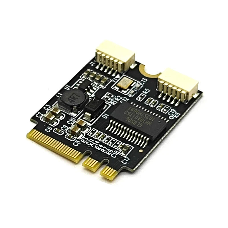 Description Picture 4 of itemM.2 Key A/E to 2 Port USB2.0 Riser Card GL850 Chip 30cm USB Extension Cable Laptop M2 WIFI Interface Key A+E to Dual USB Adapter