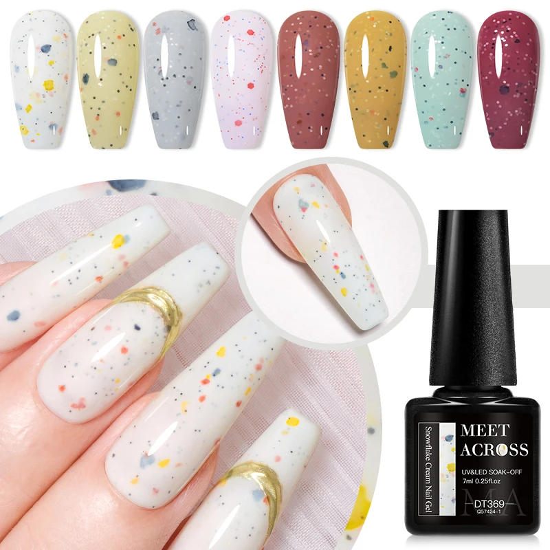 Description Picture 6 of itemMEET ACROSS 7ml Light Blue Snowfalke Cream Gel Nail Polish Glitter Sequins Nail Art Varnish Nail Supplies Semi Permanant UV Gel