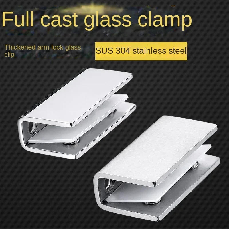 Description Picture 4 of item1PCS Stainless Steel Door Hinge Cupboard Support Durable Cabinet Furniture Hardware Home Bath Install Glass Clamp Fixed Widen