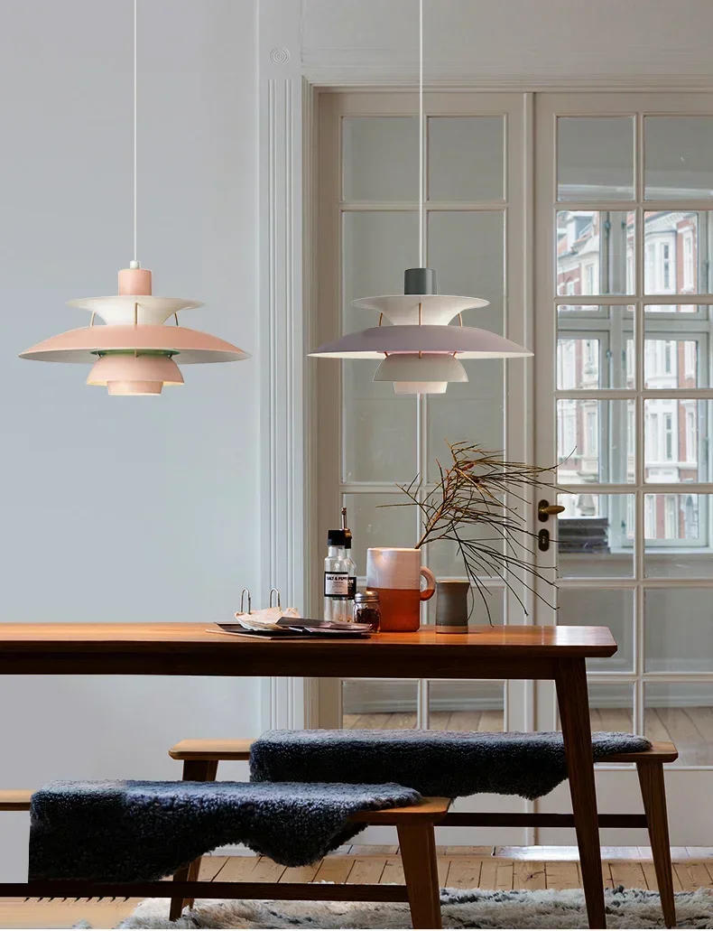 Description Picture 5 of itemDanish Designer Umbrella Ceiling Chandelier Modern Colorful PH5 Led Pendant Lamp Living Room Bedroom Suspended Light Dining Room