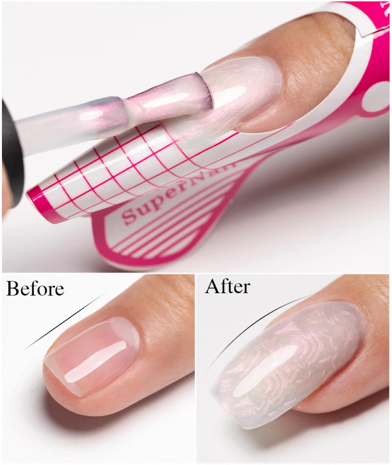 Description Picture 6 of itemPUENTE Pearl Color Builder Nail Gel Polish Hema Free Shell Thread Glitter Nail Extension Semi-Permanent Construction Gel Varnish