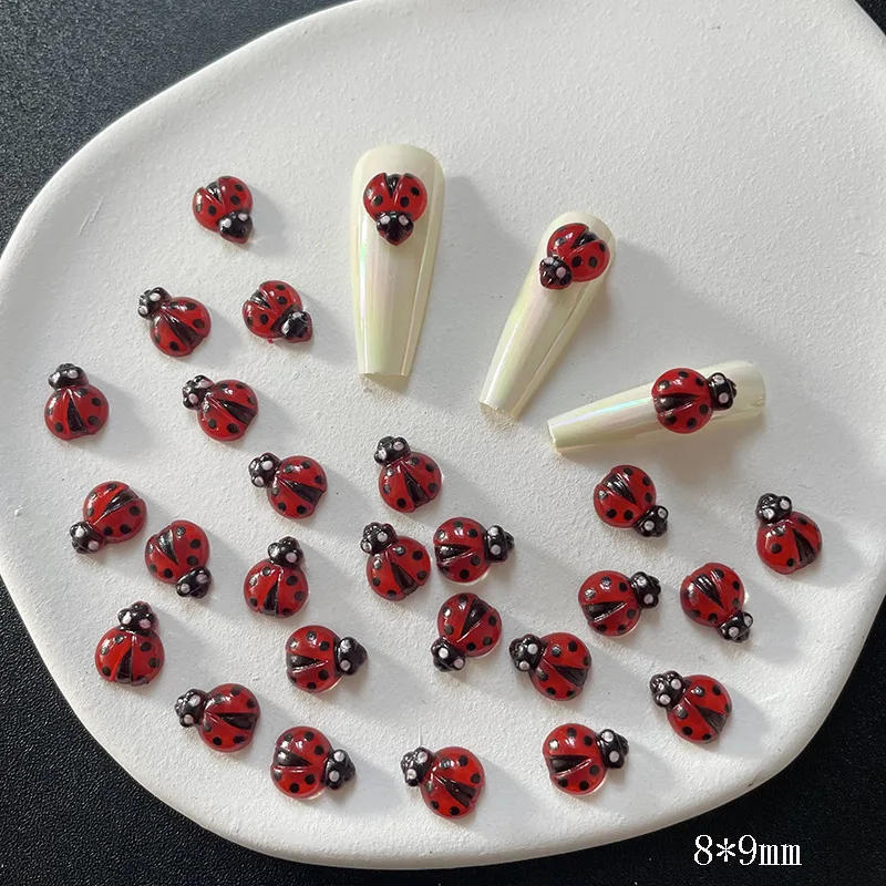 Description Picture 6 of item20pcs Cute Cartoon Ladybug Nail Charms Coloful Animals Flatback Rhinestones For Nails Art Decorations DIY Manicure Accessories