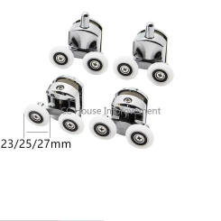 4pcs Shower Door Rollers Zinc Alloy Double-Wheel Sliding Shower Door Roller Bearing Wheel Runners Replacement