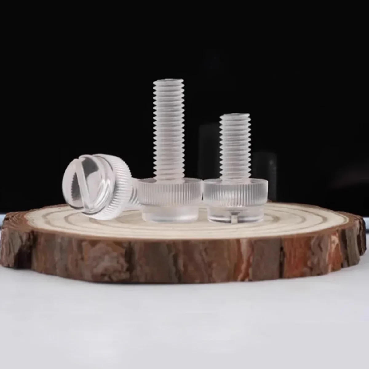 Description Picture 6 of itemWhite Black Transparent Pc Nylon Circular Slotted Hand Twisted Knurled Screw Acrylic Plastic Screw M3M4M5M6M8