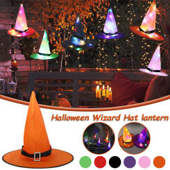 Halloween Led Luminous Witch Hat Glowing Witches Hat Headdress For Children Adult Party Costume Halloween Decoration Props