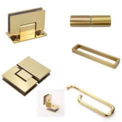 Thickening Type Stainless Steel Gold Shower Room Glass Door Handle Hinge Clamp Clip Bathroom Accessories
