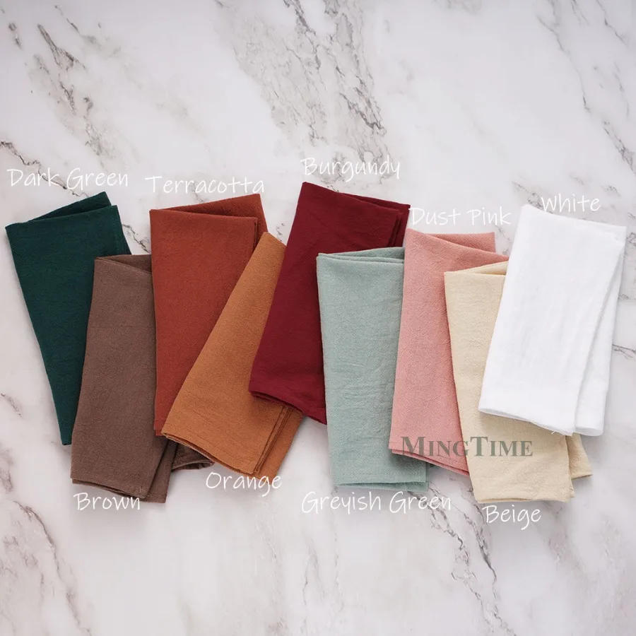 Description Picture 4 of itemNapkin 40X40CM Plain Washed Cotton Timeless Classic Tea Towel Dining Place Mats for Home Kitchen Dinner Wedding Settings Decor