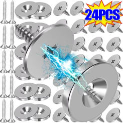 24/1pcs Cabinet Door Magnetic Hidden Close Door Catch Fastener Latch for Cupboard Wardrobe Closet Cabinet Closer with Screws