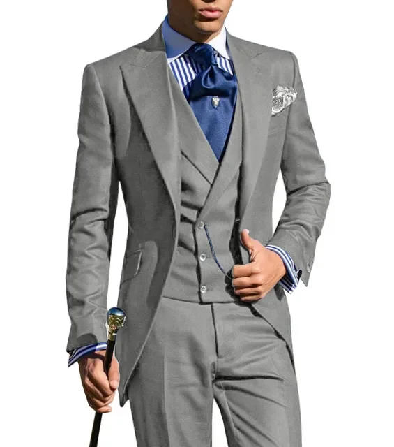 Description Picture 6 of itemCostume Homme Tuxedos Groom Wedding Men Suits Tuxedo Terno Masculino De Pour Hommes Blazer(Jacket+Pants+Vest)