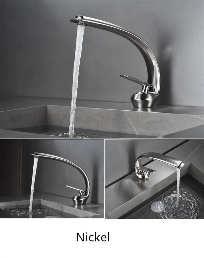 Description Picture 6 of itemBlack Bathroom Faucet Modern  Gold Bathroom Basin Mixer Tap Wash basin Single Handle Hot and Cold Water Tap