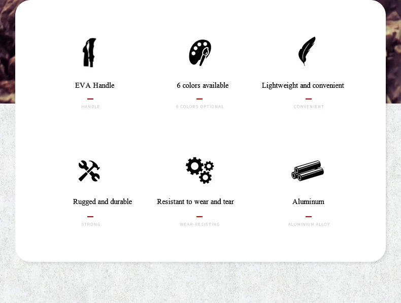 Description Picture 4 of item5 Section Telescopic Stick Walking Stick Aluminum Alloy Folding Cane Lightweight Outdoor Cane Hiking Walking Stick Adjustable