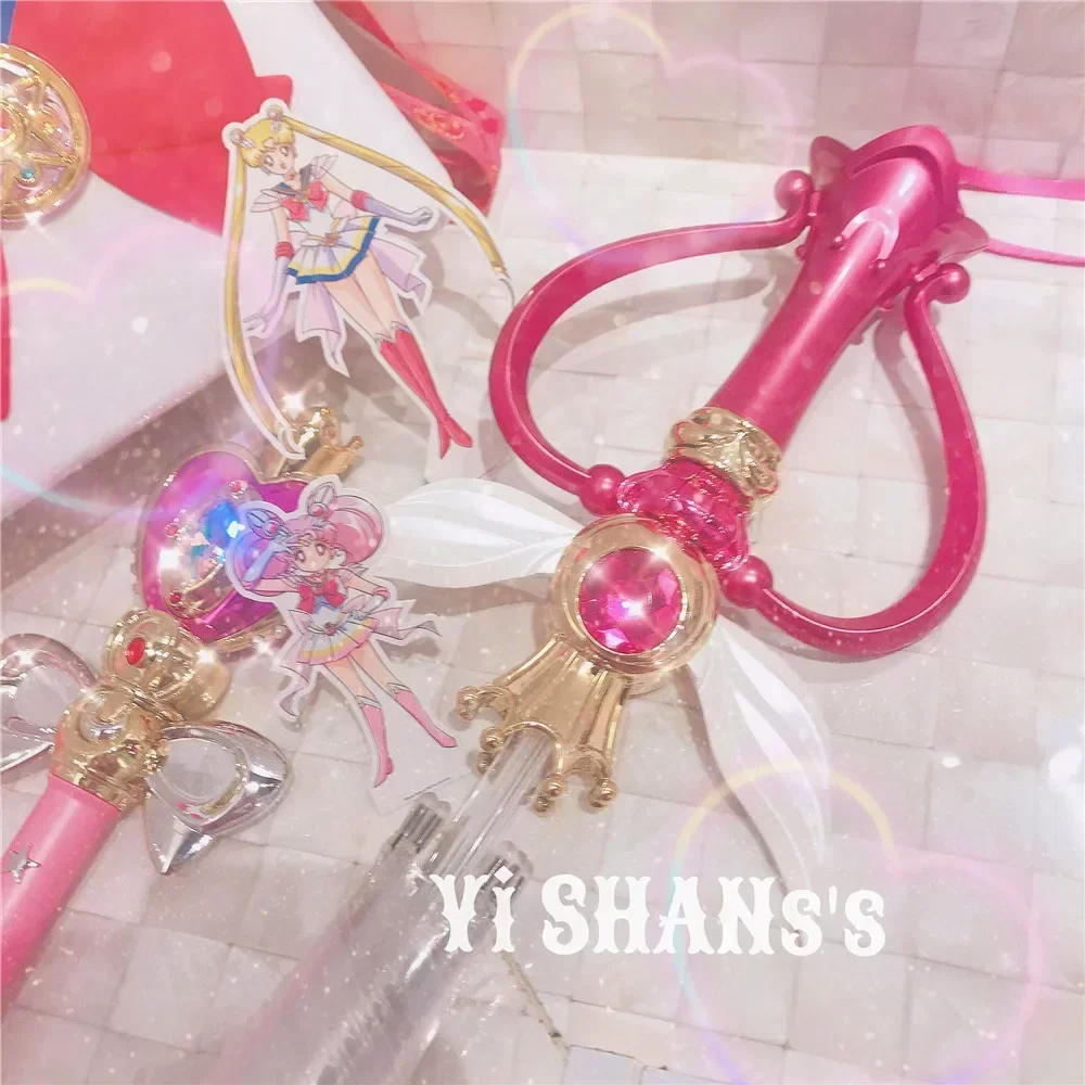 Description Picture 3 of itemNew Sailor Magic Moon Stick Umbrella Transparent Sailormoon Paraguas for Women Girls Luminous Umbrellas Rain Gear Kids Gifts
