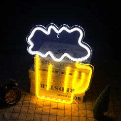 Beer Mug Neon Signs For Man Cave Bar Drink Cafe Pub Nightclub Wall Decor Neon LED Light Up Sign Cool Shape Party Room Decoartion