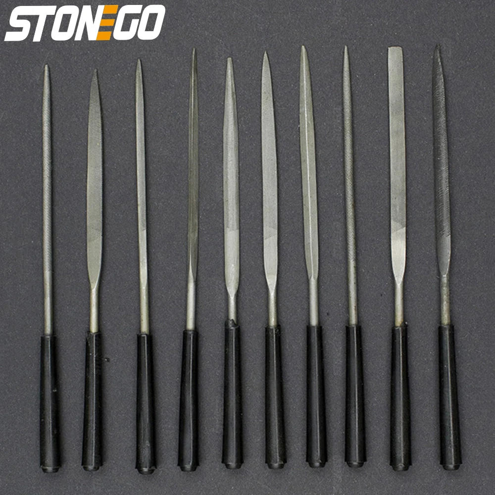 Description Picture 2 of itemSTONEGO Needle Files Set, 5PCS/10PCS, 3x140mm, for Jewelers, Diamond Carving, Metal, Glass and Stone Crafts, Hand Tool