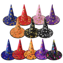 Halloween Witch Hat Ghost Pumpkin Cap Cosplay Costume Props Decoration Accessories Black Wizard Cap Diy Hallween Party Decor