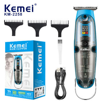 Professional Hair Clippers for Men LCD Rechargeable Hair Trimmer Beard Trimmer for Men Grooming Kit for Hair Face Beard km-2258