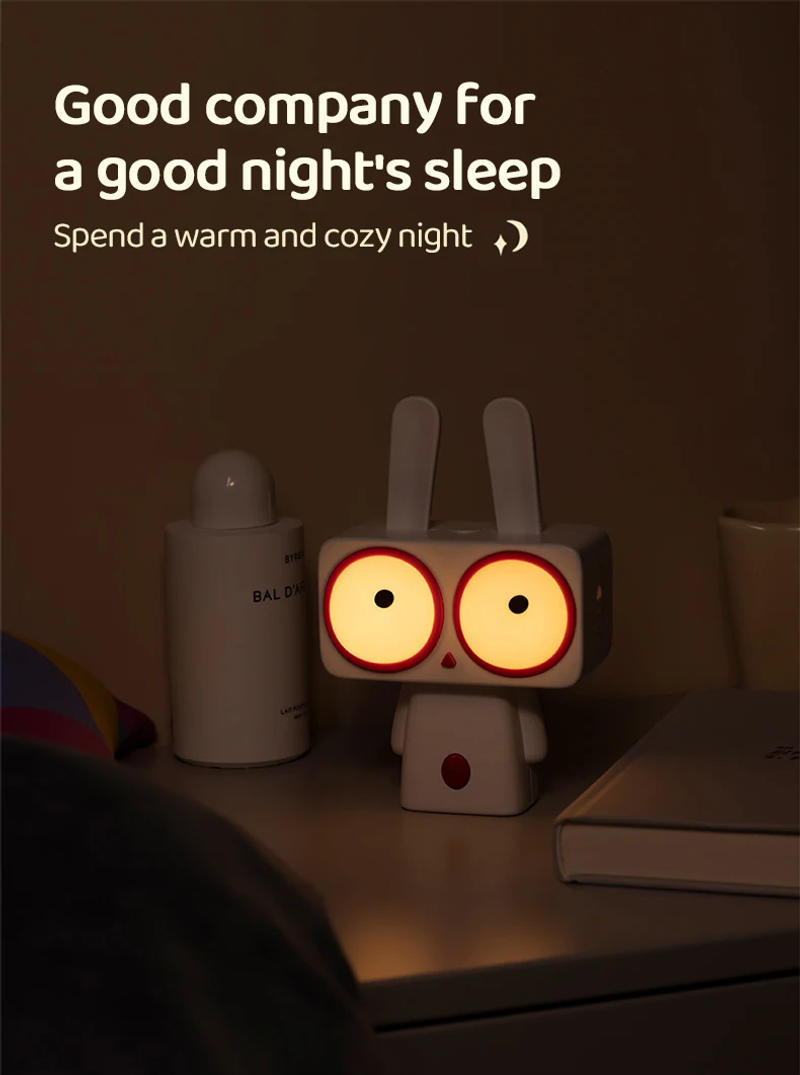 Description Picture 4 of itemCute Night Light Rabbit Lamps Cartoon Animal Birthday Christmas Gift Rechargeable Timing Warm Night Lamp Home Decor