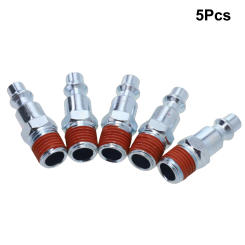 5 PCS Air Hose Fitting 1/4 Inch NPT Male Air Line Fitting Hose Compressor Quick Release Connector For Hardware Pneumatic Tools