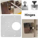 Stainless Steel Hinge Repair Plate with Mounting Screw Fix The Hinge Side Plate Repair Piece for Wood Furniture Shelves Cabinet