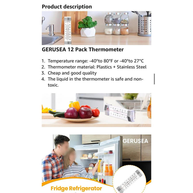 Description Picture 5 of itemRefrigerator Freezer Thermometer Fridge Refrigeration Temperature Gauge  Wall Hanging Thermometer Freezer Versatile Unit Count