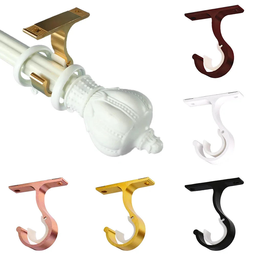 Description Picture 4 of itemCurtain Rods Bracket Hanger Hook Rod Support Clamp Crossbar Fixing Clip Wall Hooks Organizer Rails Rack Home Storage