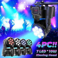 4PCS 7*10W Professional Disco light DMX512 Voice Control RGB LED Bar Party DJ Decorative Stage Light Effect Projector par lamp