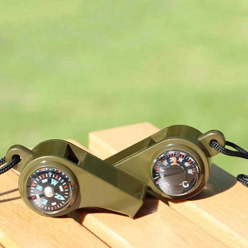 Description Picture 3 of itemSurvival Whistle Thermometer Multifunctional Lightweight Plastic For Compass 3 In 1 Outdoor Train Whistle Super Loud Tool