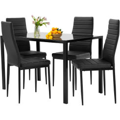 Dining Table Set Glass Dining Room Table Set for Small Spaces Kitchen Table and Chairs for 4 with Chairs Home Furniture