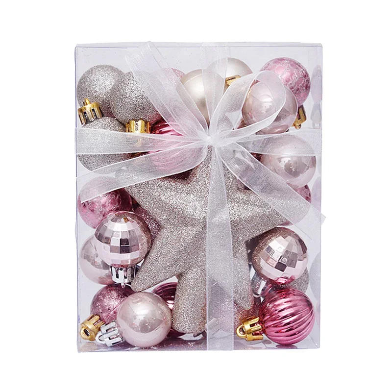 Description Picture 3 of item30pcs/set Christmas Bauble Balls Pendant Xmas Tree Hanging Ornament Star Topper Noel Navidad Decoration for Home New Year Gift